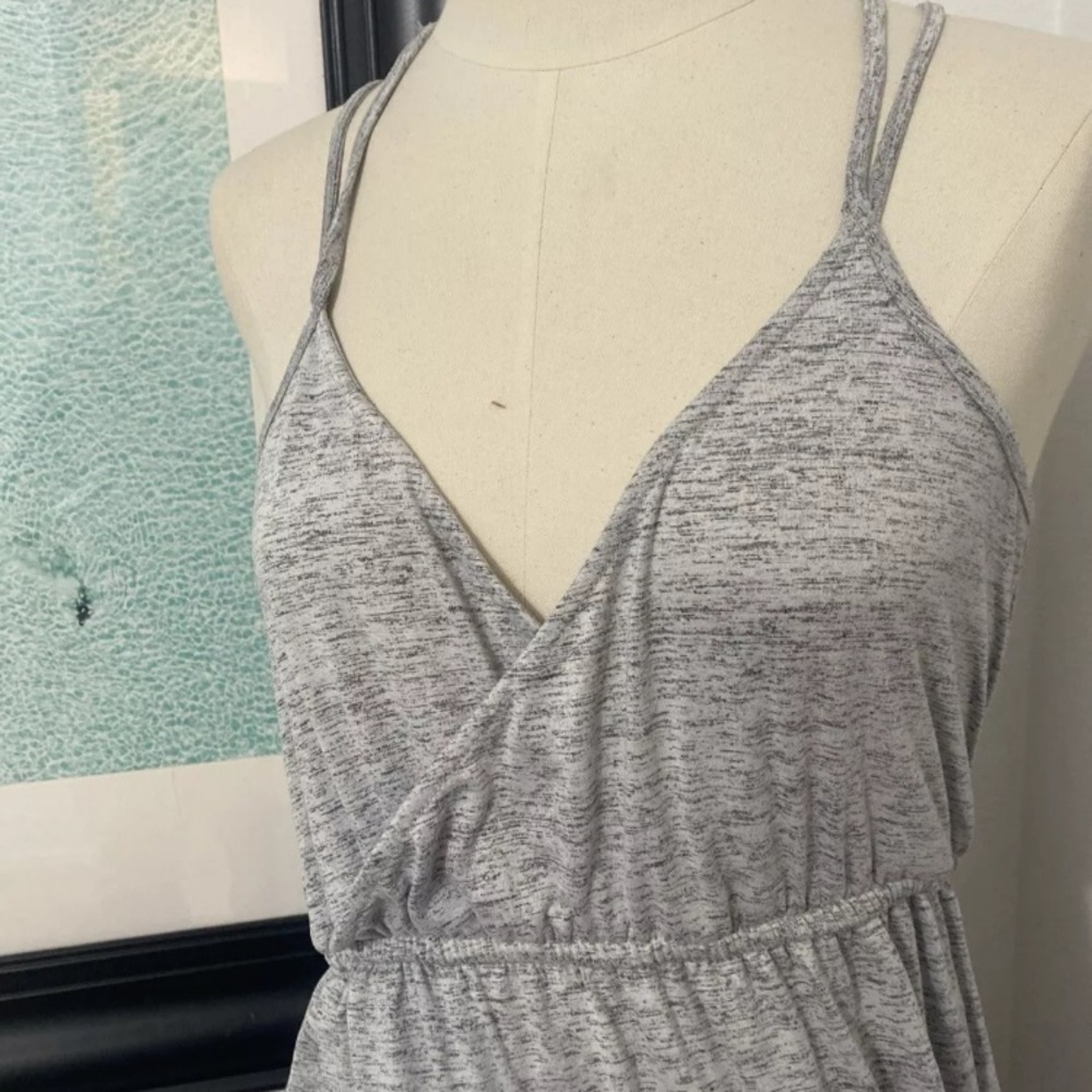 Love At First Sight Gray Cold Shoulder Maxi Romper Size Large